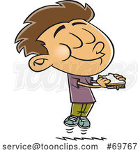 Cartoon Boy Enjoying a Delicious Sandwich by Toonaday