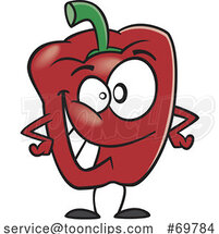 Cartoon Red Bell Pepper Mascot by Toonaday