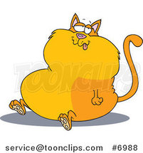 Cartoon Sitting Fat Cat by Toonaday
