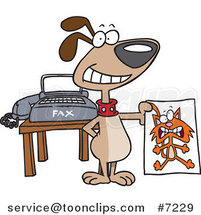 Cartoon Dog Holding a Fax of a Cat by Toonaday