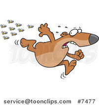 Cartoon Bear Fleeing from Bees by Toonaday