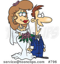 Cartoon Pleased White Wedding Couple by Toonaday