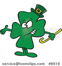 Cartoon Presenting St Patricks Day Clover by Toonaday
