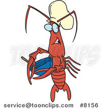 Cartoon Chef Crawdad Using a Mixing Bowl by Toonaday