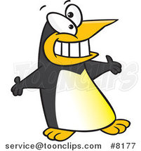 Cartoon Welcoming Penguin by Toonaday
