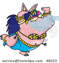Cartoon Belly Dancing Pig by Toonaday