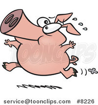 Cartoon Pig Running by Toonaday