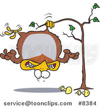 Cartoon Fat Partridge Hanging Upside down in a Pear Tree by Toonaday