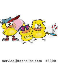 Royalty-Free (RF) Clip Art Illustration of Cartoon Chick Peeps by Toonaday