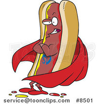 Cartoon Super Hot Dog by Toonaday