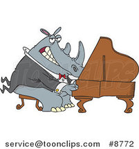 Cartoon Rhino Pianist by Toonaday