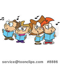 Cartoon Choir Kids Singing by Toonaday