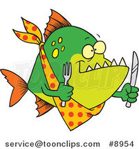 Cartoon Hungry Piranha Fish by Toonaday