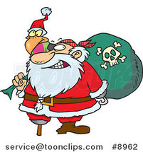 Cartoon Santa Pirate by Toonaday