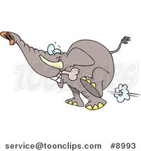 Cartoon Elephant Fetching a Bone by Toonaday