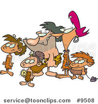 Cartoon Caveman Family by Toonaday