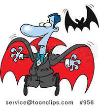 Cartoon Vampire and Flying Bat by Toonaday