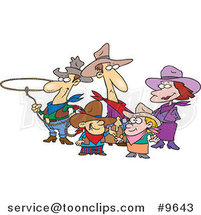 Cartoon Western Cowboy Family by Toonaday