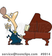 Cartoon Fancy Pianist by Toonaday